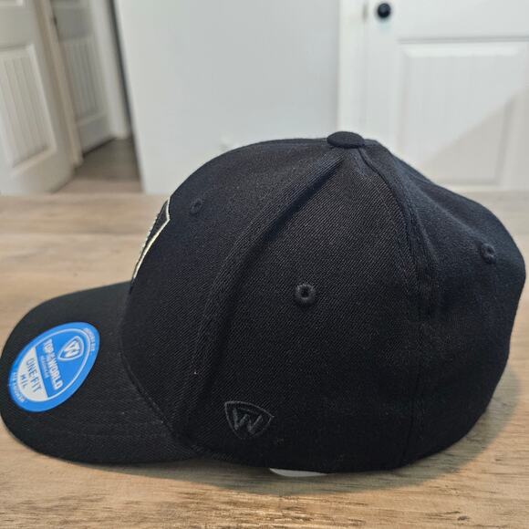 Vintage Army Black Knights Fitted Hat Cap Y2K Black Wool Memory Fit Military - Picture 4 of 10